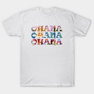 Ohana ohana ohana - plumeria flower photos T-Shirt